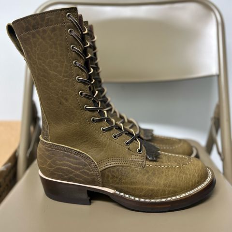 Nicks MTO in Law Tanning Olive Smooth Shruken Bison