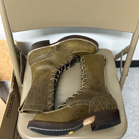 Nicks MTO in Law Tanning Olive Smooth Shruken Bison