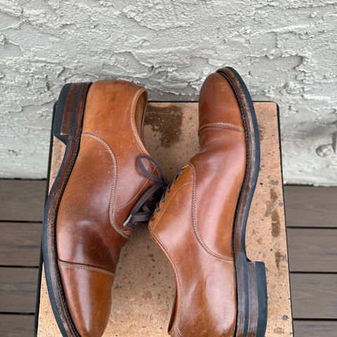 View photo of Viberg Bastion Oxford in Horween Natural Shell Cordovan