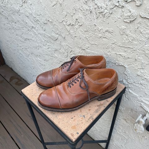 View photo of Viberg Bastion Oxford in Horween Natural Shell Cordovan