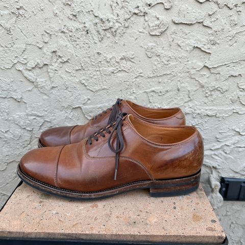 View photo of Viberg Bastion Oxford in Horween Natural Shell Cordovan