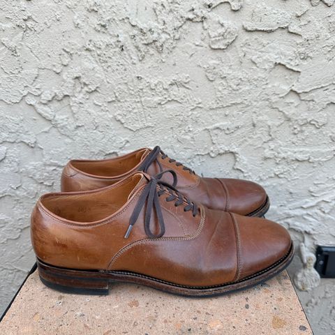 View photo of Viberg Bastion Oxford in Horween Natural Shell Cordovan