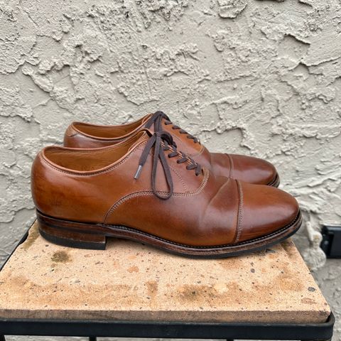 View photo of Viberg Bastion Oxford in Horween Natural Shell Cordovan