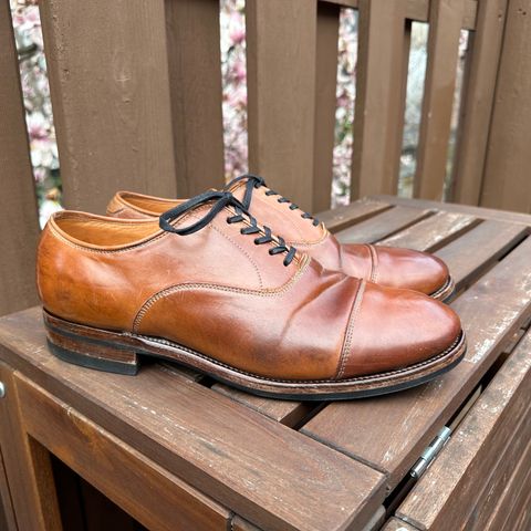 View photo of Viberg Bastion Oxford in Horween Natural Shell Cordovan