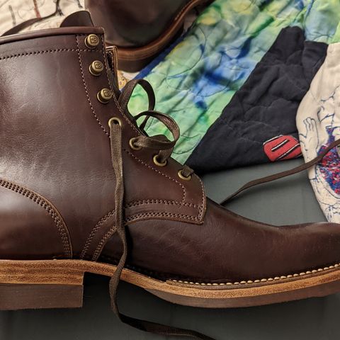 Flame Panda Service Boot in Shinki Chocolate Antique Horsehide