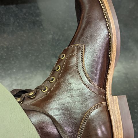 Flame Panda Service Boot in Shinki Chocolate Antique Horsehide