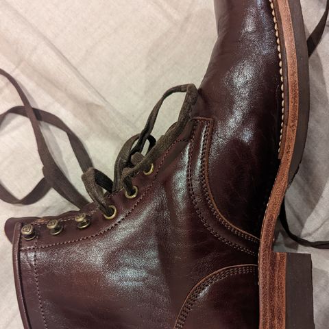 Flame Panda Service Boot in Shinki Chocolate Antique Horsehide