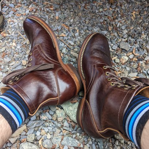 Flame Panda Service Boot in Shinki Chocolate Antique Horsehide
