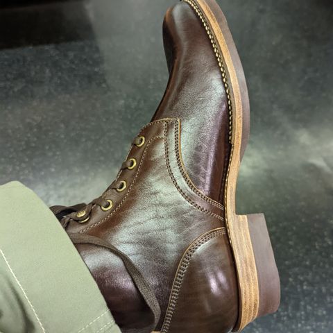 Flame Panda Service Boot in Shinki Chocolate Antique Horsehide