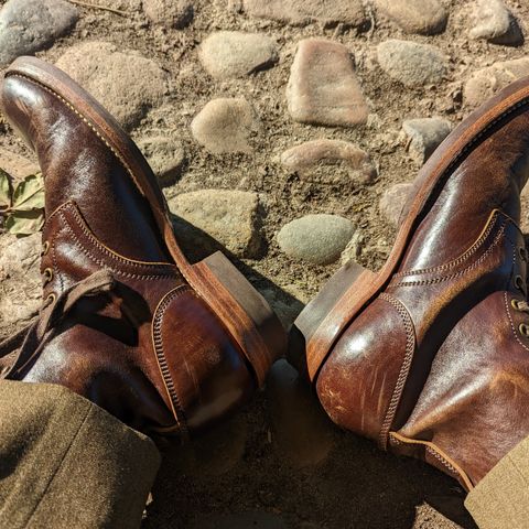 Flame Panda Service Boot in Shinki Chocolate Antique Horsehide