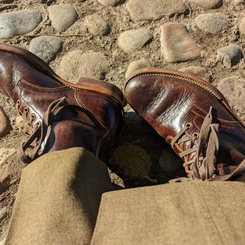 Flame Panda Service Boot in Shinki Chocolate Antique Horsehide