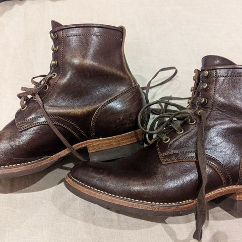 Flame Panda Service Boot in Shinki Chocolate Antique Horsehide