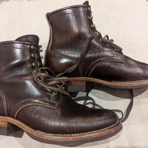Flame Panda Service Boot in Shinki Chocolate Antique Horsehide