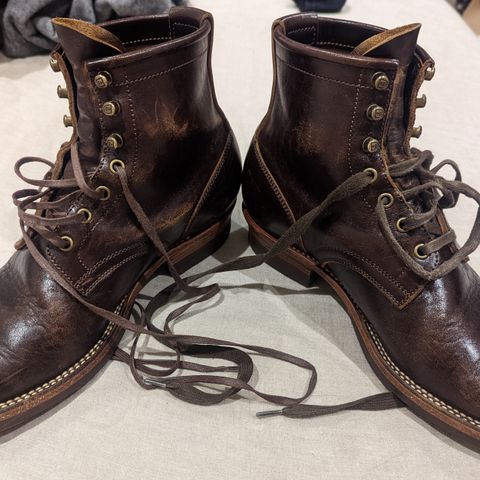 Flame Panda Service Boot in Shinki Chocolate Antique Horsehide