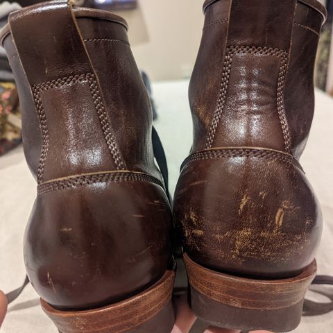 Flame Panda Service Boot in Shinki Chocolate Antique Horsehide