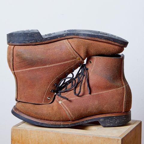 View photo of Unsung U 22-1 Slog Boot in Wickett & Craig Chestnut Oiled Latigo Roughout