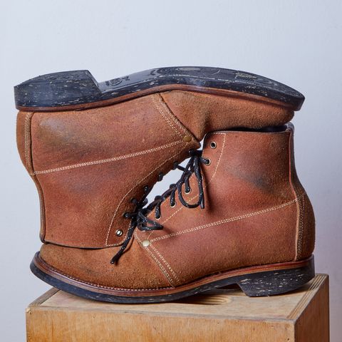 View photo of Unsung U 22-1 Slog Boot in Wickett & Craig Chestnut Oiled Latigo Roughout