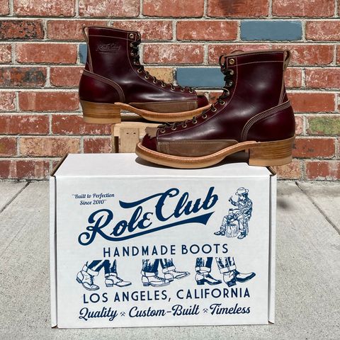 Role Club Lace To Toe A-2 Style in Horween Color 8 Chromexcel Horsehide & Unbuffed Horsehide