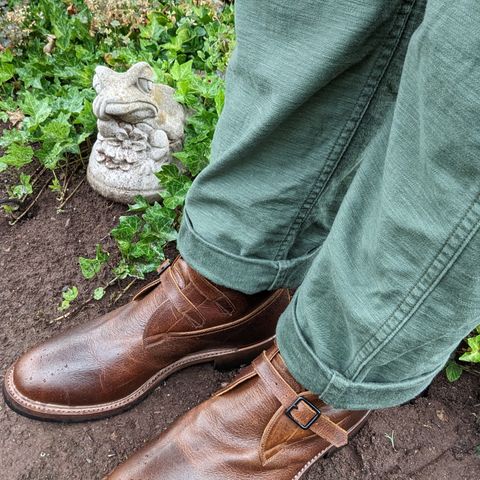 Eastman Leather Tanker Boots in Horween Havana Burnished Roughout