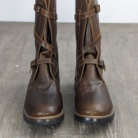 Eastman Leather Tanker Boots in Horween Havana Burnished Roughout