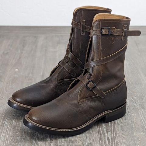 Eastman Leather Tanker Boots in Horween Havana Burnished Roughout