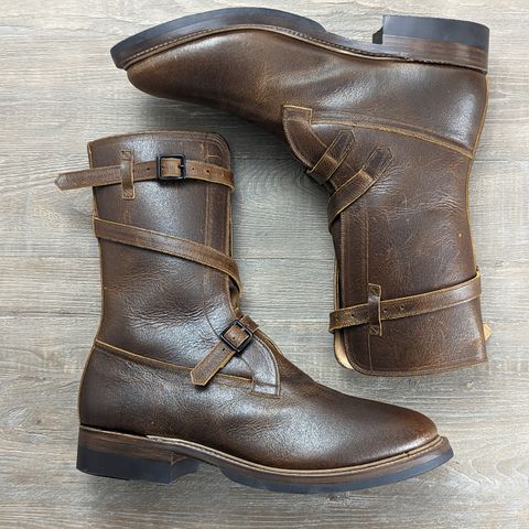 Eastman Leather Tanker Boots in Horween Havana Burnished Roughout