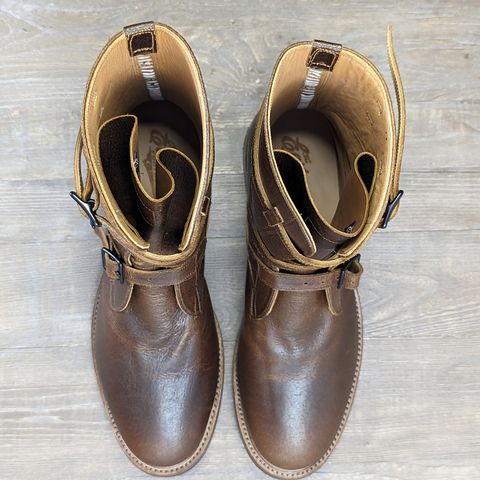 Eastman Leather Tanker Boots in Horween Havana Burnished Roughout