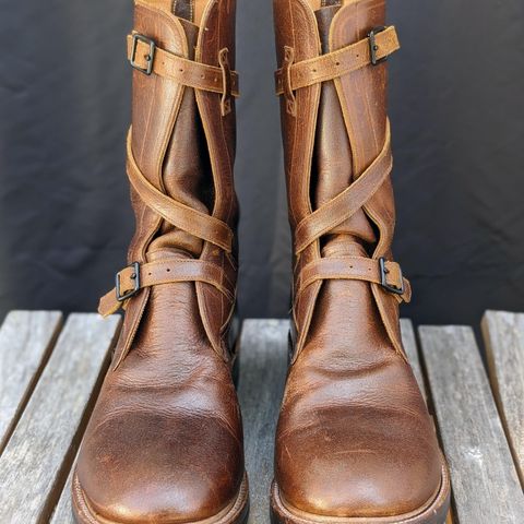 Eastman Leather Tanker Boots in Horween Havana Burnished Roughout
