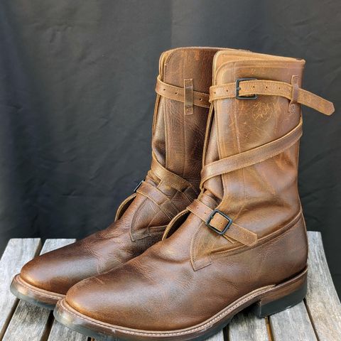 Eastman Leather Tanker Boots in Horween Havana Burnished Roughout
