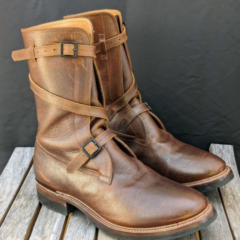Eastman Leather Tanker Boots in Horween Havana Burnished Roughout
