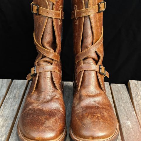 Eastman Leather Tanker Boots in Horween Havana Burnished Roughout