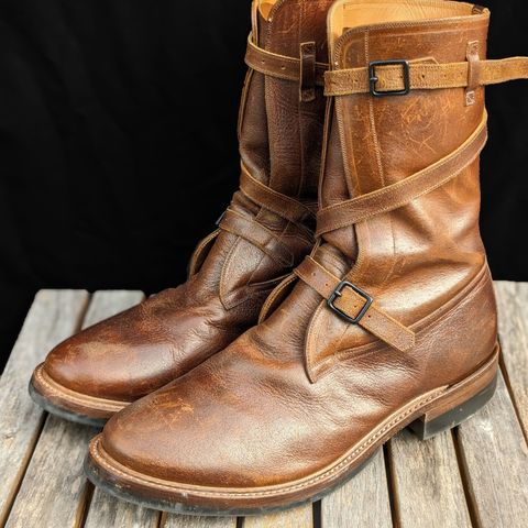 Eastman Leather Tanker Boots in Horween Havana Burnished Roughout