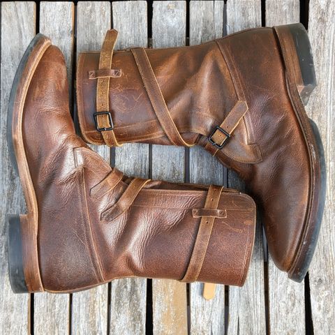 Eastman Leather Tanker Boots in Horween Havana Burnished Roughout