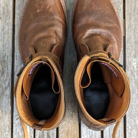 Eastman Leather Tanker Boots in Horween Havana Burnished Roughout