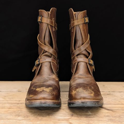 Eastman Leather Tanker Boots in Horween Havana Burnished Roughout