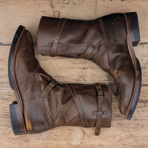 Eastman Leather Tanker Boots in Horween Havana Burnished Roughout