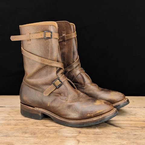 Eastman Leather Tanker Boots in Horween Havana Burnished Roughout