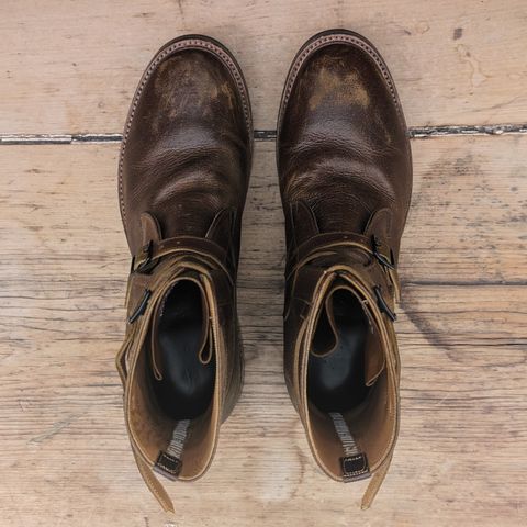 Eastman Leather Tanker Boots in Horween Havana Burnished Roughout