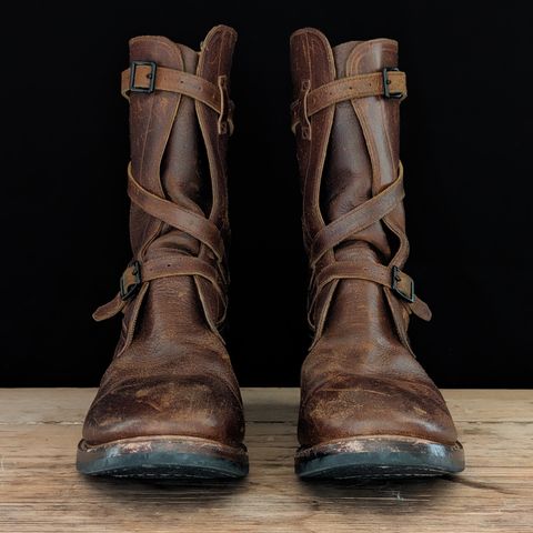 Eastman Leather Tanker Boots in Horween Havana Burnished Roughout