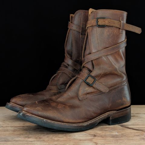 Eastman Leather Tanker Boots in Horween Havana Burnished Roughout