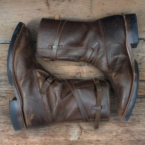 Eastman Leather Tanker Boots in Horween Havana Burnished Roughout