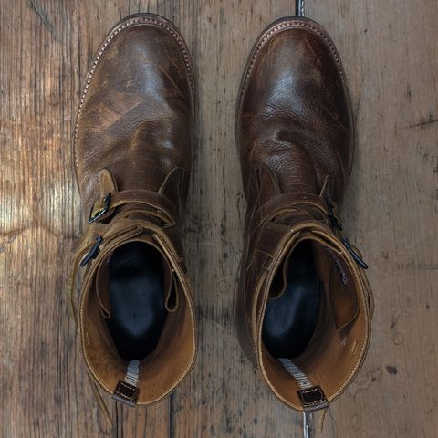 Eastman Leather Tanker Boots in Horween Havana Burnished Roughout