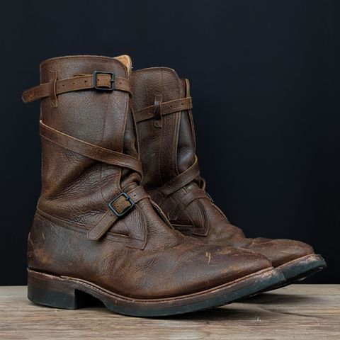 Eastman Leather Tanker Boots in Horween Havana Burnished Roughout