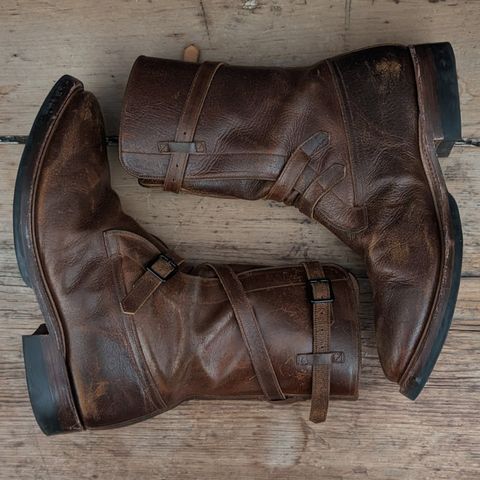 Eastman Leather Tanker Boots in Horween Havana Burnished Roughout
