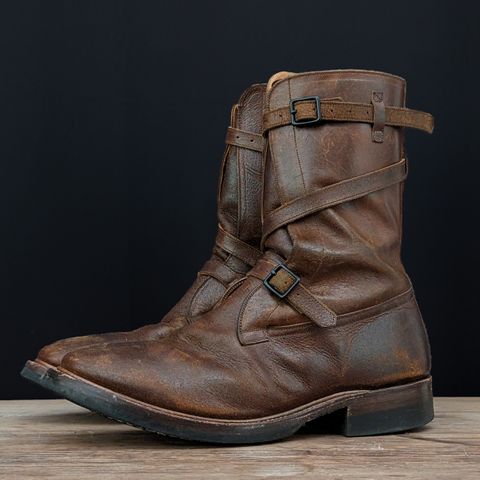 Eastman Leather Tanker Boots in Horween Havana Burnished Roughout
