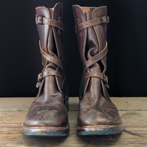 Eastman Leather Tanker Boots in Horween Havana Burnished Roughout