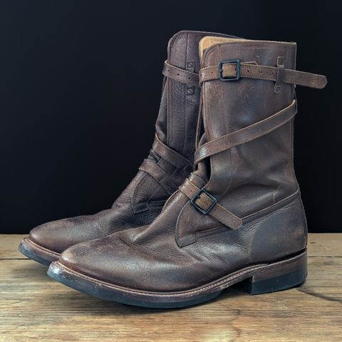 Eastman Leather Tanker Boots in Horween Havana Burnished Roughout