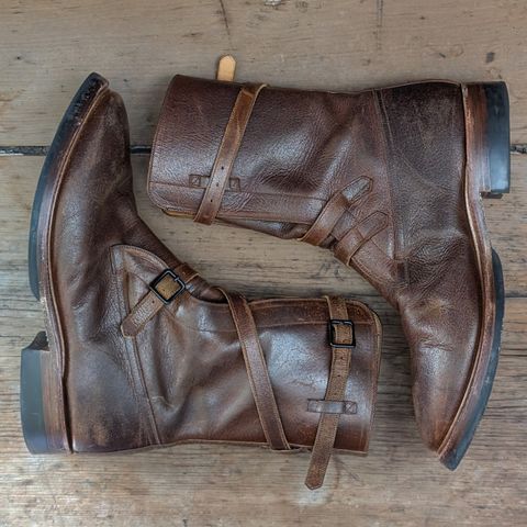 Eastman Leather Tanker Boots in Horween Havana Burnished Roughout