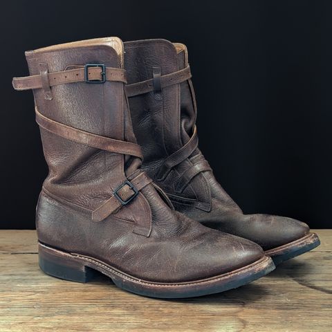 Eastman Leather Tanker Boots in Horween Havana Burnished Roughout