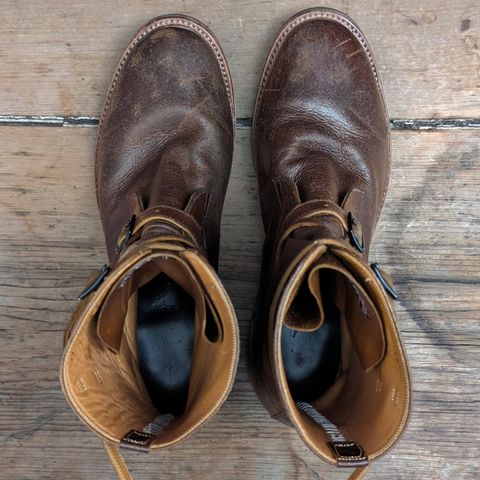 Eastman Leather Tanker Boots in Horween Havana Burnished Roughout